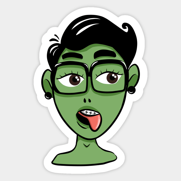 handsome alien Sticker by Monouniquees